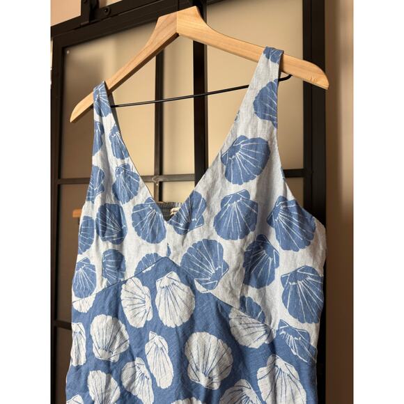 Abercrombie & Fitch Blue Shell Print Mini Dress Summer Beach Sleeveless Size XL - Picture 6 of 8